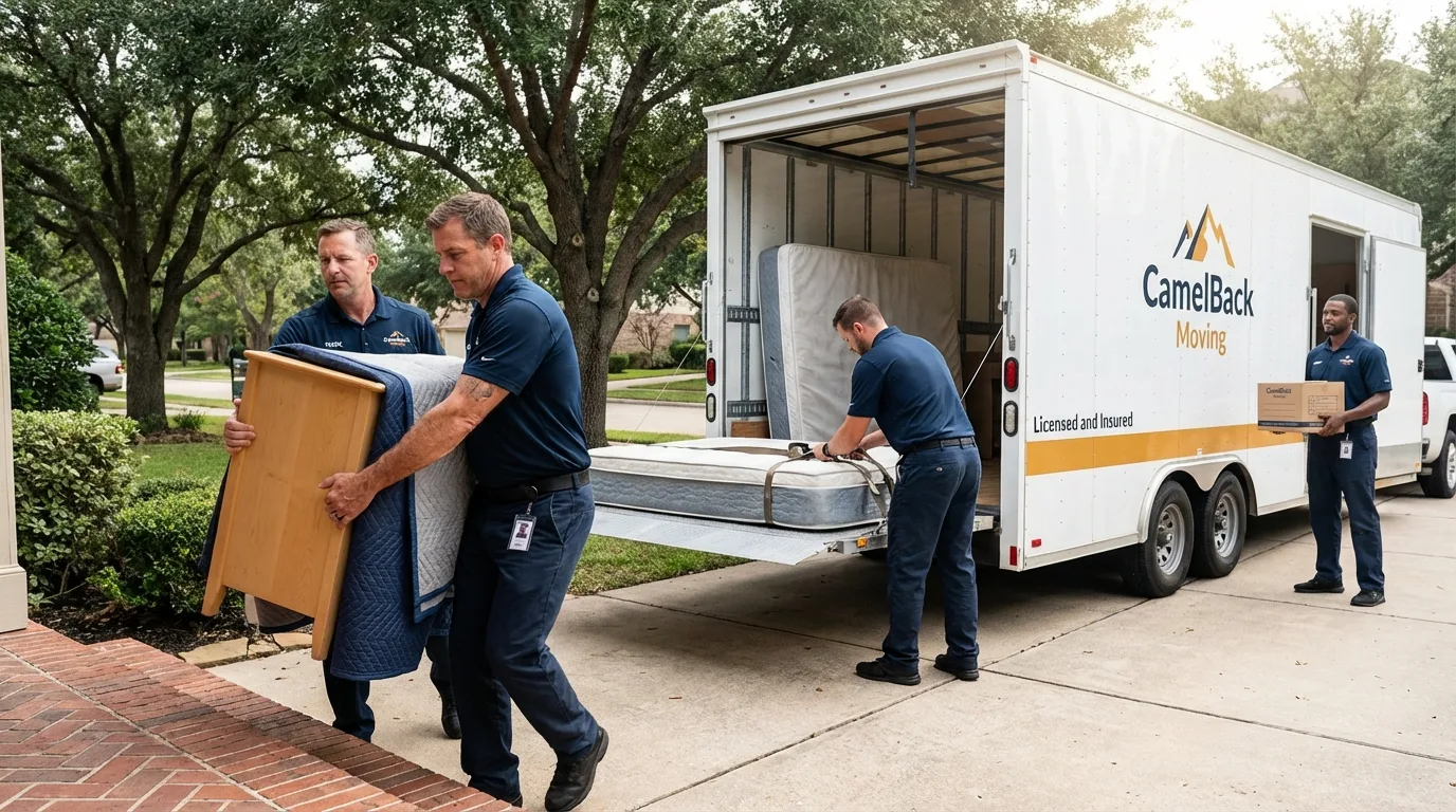 Crew loading residential truck for cross-state move from Makawao, HI