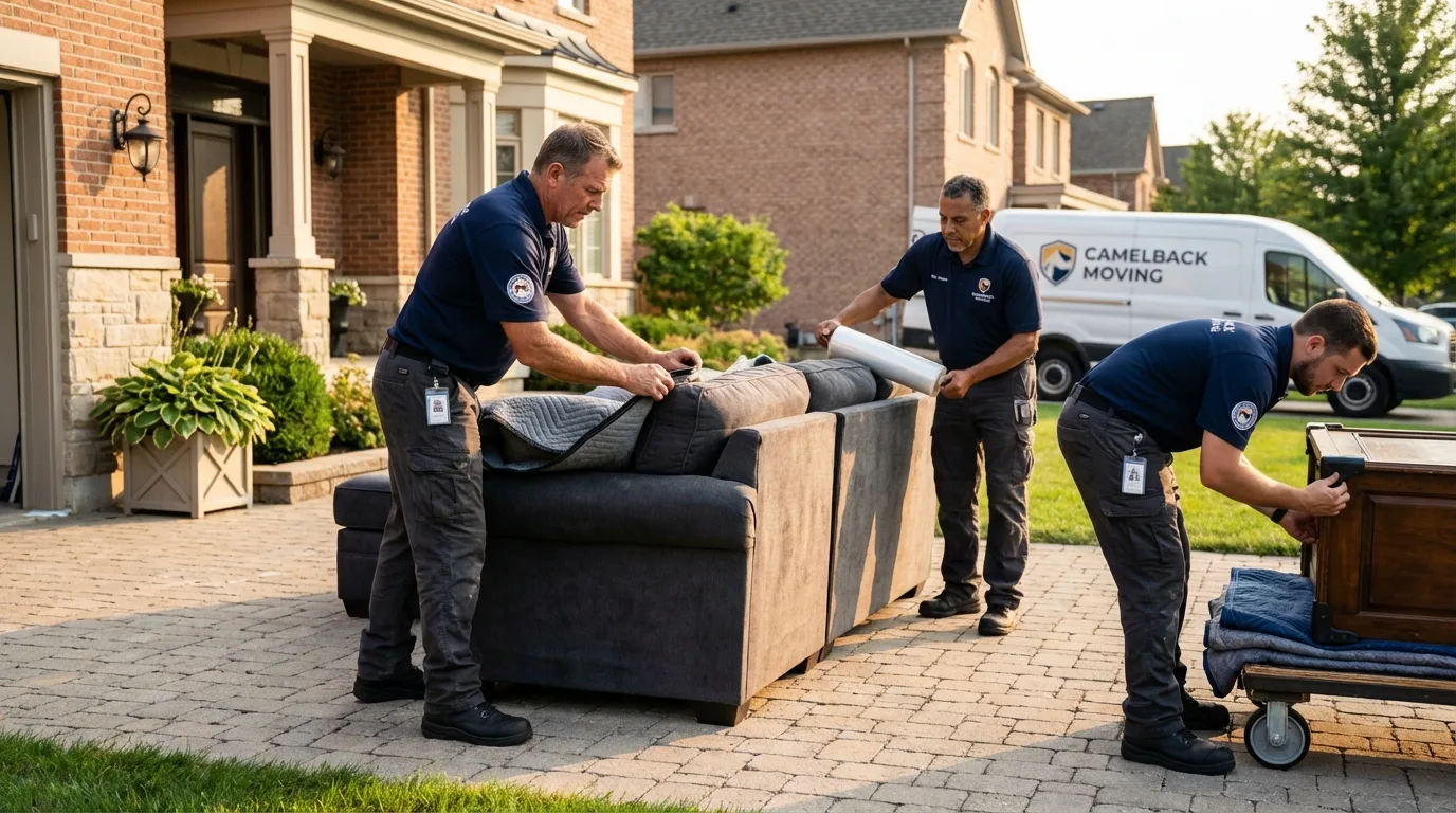 Large estate moving crew wrapping furniture in Makawao, HI