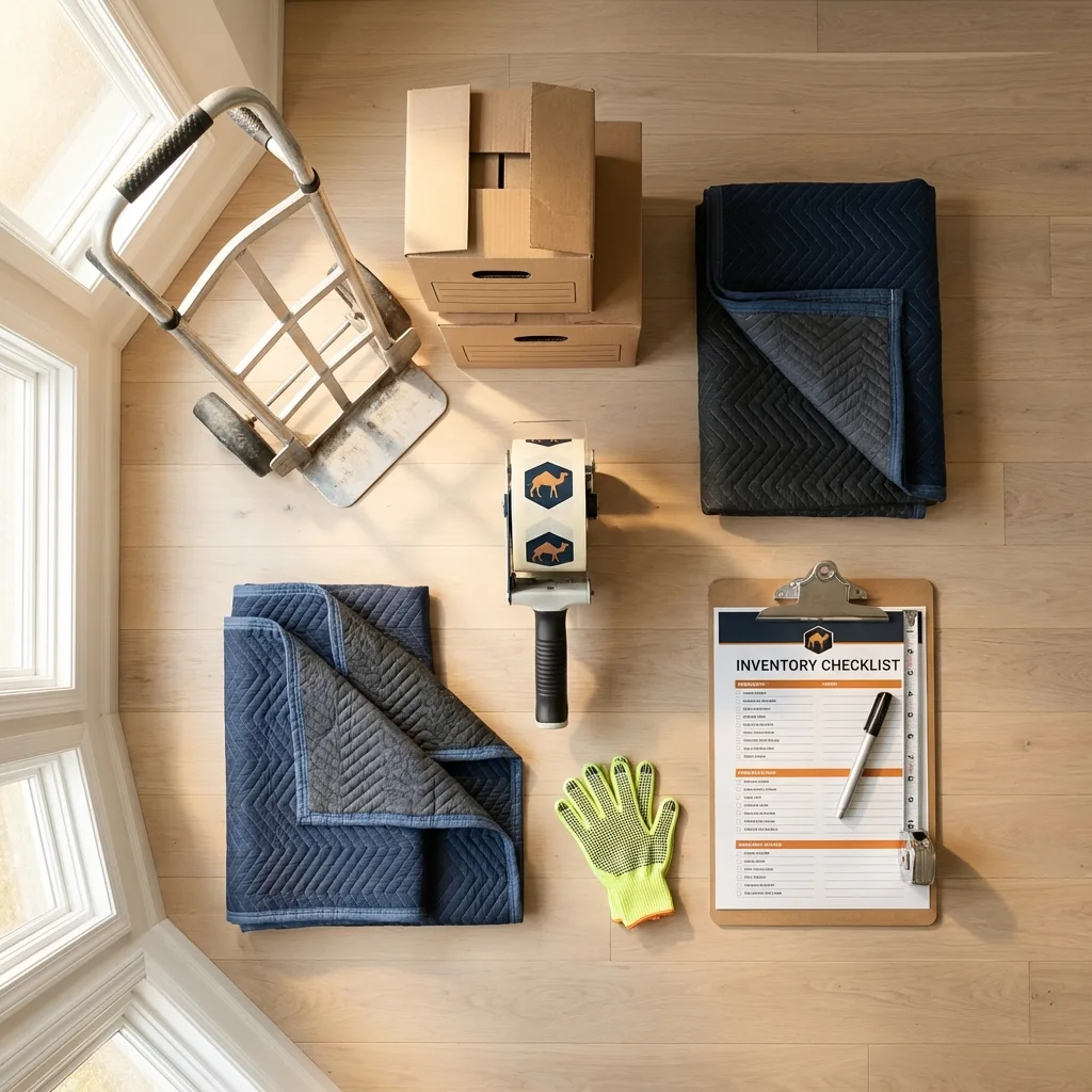 Professional moving supplies and packing materials layout for Makawao residential relocations